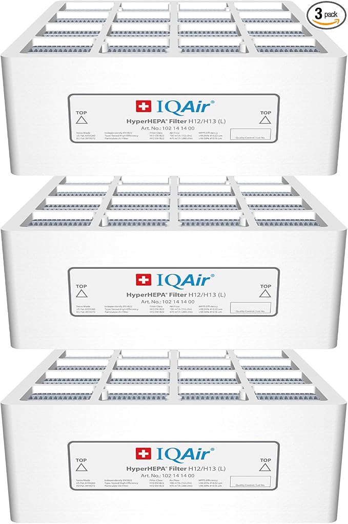 IQAir 3-Pack HyperHEPA Filter Bundle - Genuine Replacement Air Filter HealthPro Series - Filters Ultrafine Particles - Swiss Made Filters