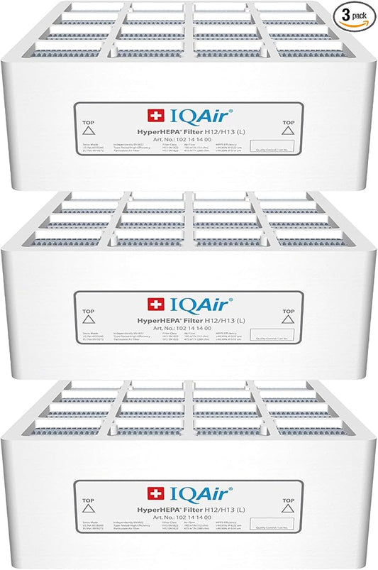 IQAir 3-Pack HyperHEPA Filter Bundle - Genuine Replacement Air Filter HealthPro Series - Filters Ultrafine Particles - Swiss Made Filters