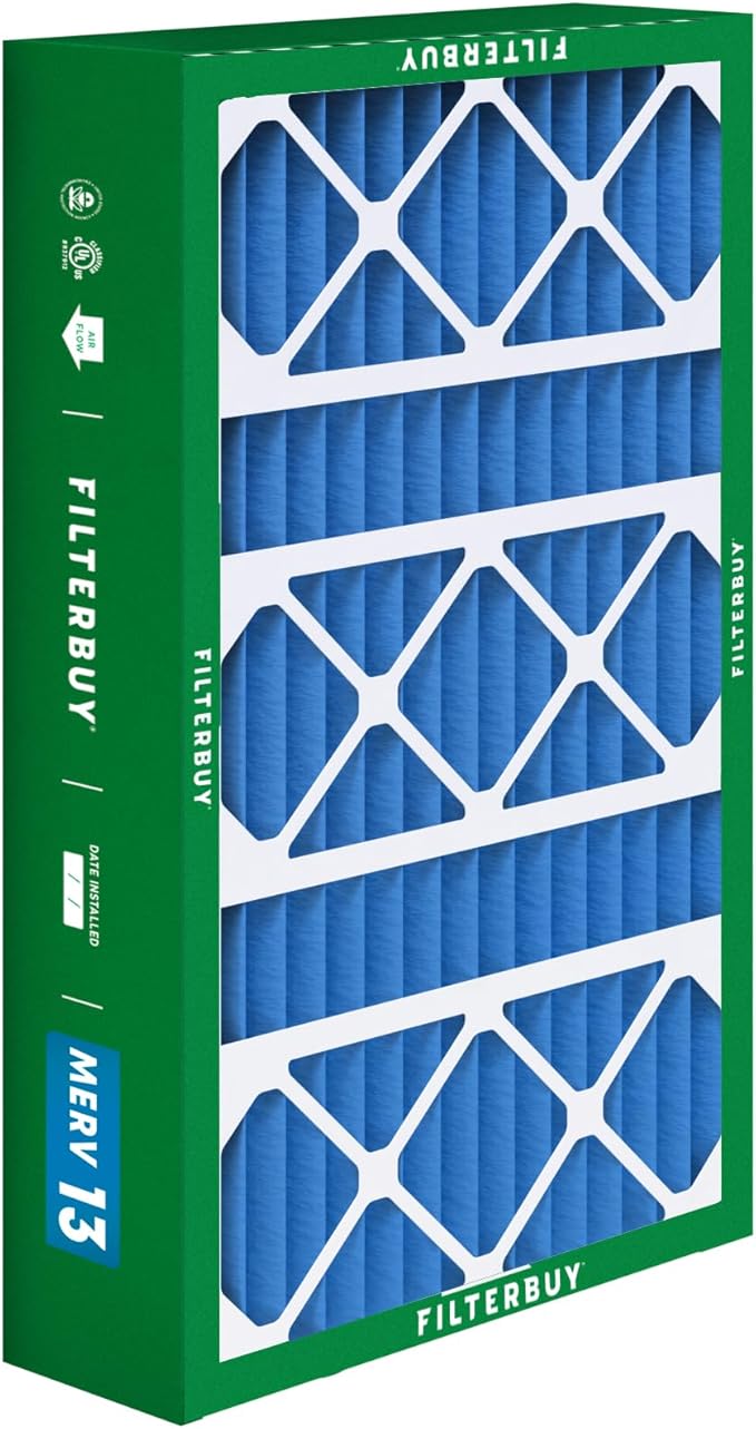 Filterbuy 17x26x4 Air Filter MERV 13 Optimal Smoke & Allergy Defense (4-Pack), Electrostatic Pleated HVAC AC Furnace Filters Replacement for Lennox (Actual Size: 16.56 x 25.94 x 4.13)