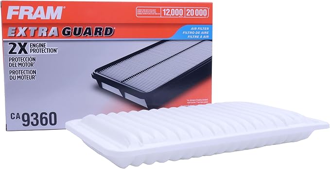 FRAM Extra Guard CA9360 Replacement Engine Air Filter for Select Lexus and Toyota Models, Provides Up to 12 Months or 12,000 Miles Filter Protection