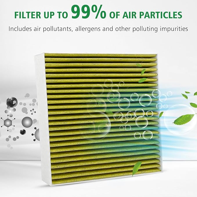 2PCS Cabin Engine Air Filter Kit JM277 JMRA0A Fits for Rogue 2021 2.5L, Rogue 2022 2023 2024 2025 1.5L, 27277-6RC0A, 16546-6RA0A, CF12252
