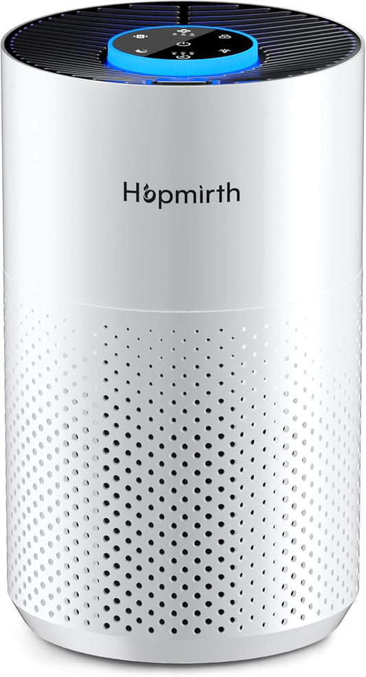 Upgraded Air Purifiers for Bedroom & Home with H14 True HEPA Filter, Covers Up to 1280ft², 360° Air Intake, Quiet Pet Air Purifier, Fragrance & Timer,Removes Smoke, Pet Dander & Pollen,White