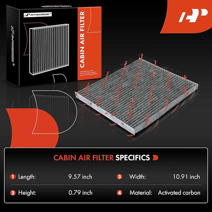 A-Premium 2-PC Engine & Cabin Air Filter with Activated Carbon Compatible with Nissan Altima 2013-2018, Murano 2015-2022, Maxima 2016-2022, Pathfinder 2013-2020 & Infiniti QX60 2014-2020, JX35 2013