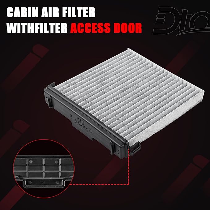 Cabin Air Filter & Filter Access Door, Air Conditioning Filter Compatible With Chrysler Dodge Vehicle 200, Ram 1500 2500 3500 2011-2019 Replaces# 68406048AA 68052292AA 68318365AA 5058693AA