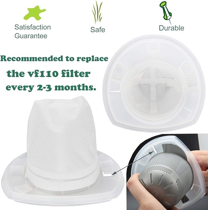 10 Pack Replacement Filter for Black & Decker Power Tools VF110 Vacuum CHV1410L CHV9610 CHV1210 CHV1510 CHV1410 CHV1410B BDH2000L, 90558113-01