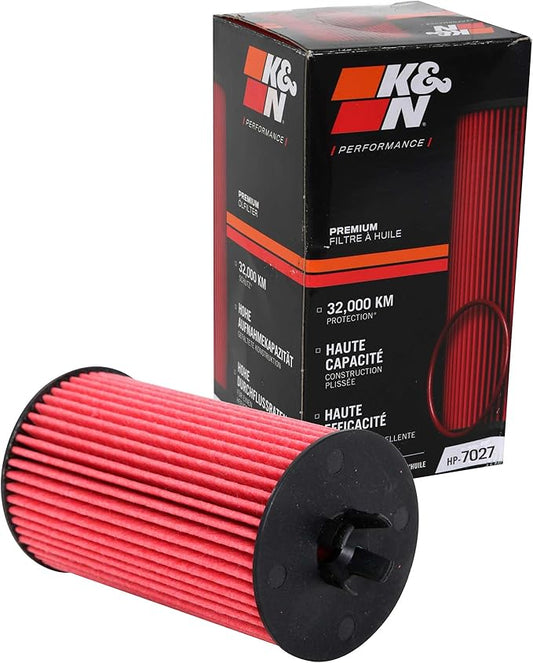 K&N Premium Oil Filter: 20,000 Mile Engine Protection, High Capacity/High Efficiency: Compatible with BUICK/CHEVROLET/GMC/HOLDEN (See Product Description for Select Models), HP-7027