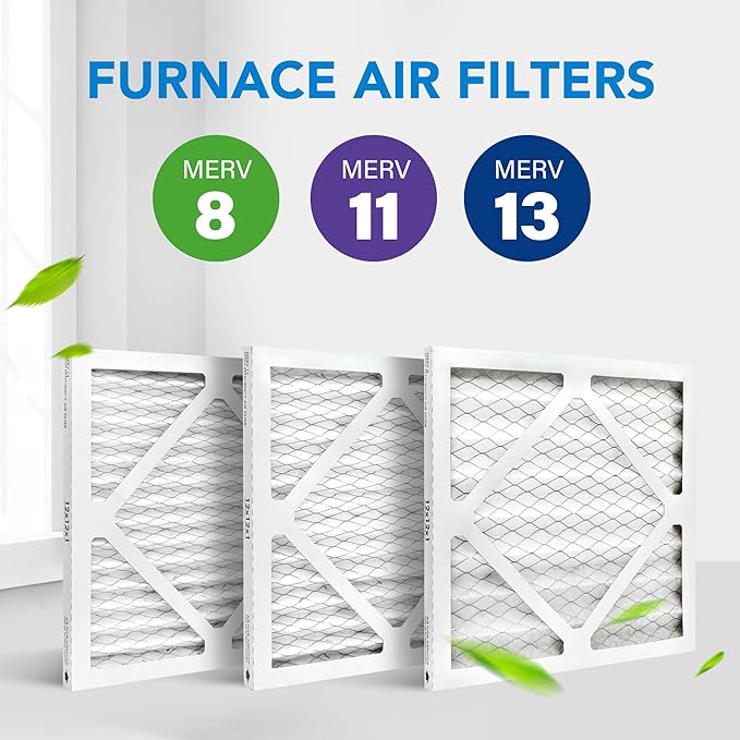 LotFancy 12x12x1 Air Filter MERV 8 6-Pack, Electrostatic Pleated Furnace & AC Filter, Captures Dust, Pet Hair, Pollen, Actual Size: 11.75"x11.75"x0.75"