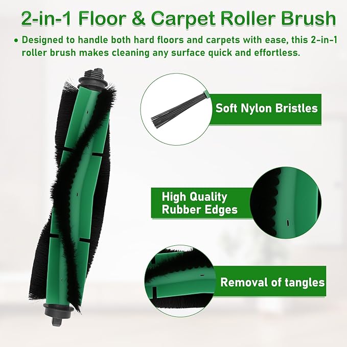 21 Pack Replacement Parts for iRobot Roomba 104,105 Vac/Combo, Q0520 105 Essential Vacuum Accessory Kit - Includes 2 Roller Brushes, 4 HEPA Filters, 8 Dust Bags, 6 Side Brushes, 1 Cleaning Tool