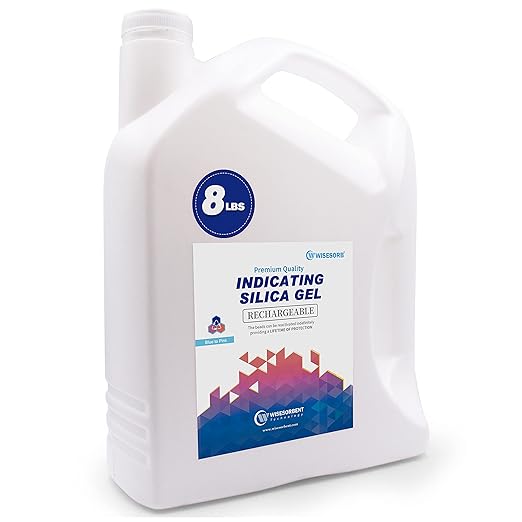 [Net Weight 48LBS] Blue Indicating Silica Gel Beads Desiccants - Rechargeable Desiccant Beads Silica Beads (Blue to Pink, 6 Packs of 8LBS)