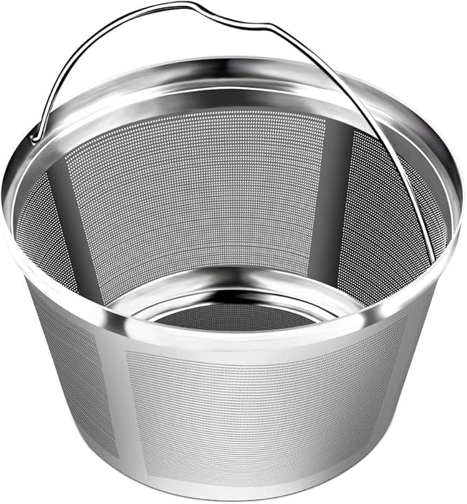 Reusable Stainless Steel Coffee Filter for Black & Decker 8-12 Cup Coffee Makers, Permanent Replacement Filter, Ultra Fine Mesh, Dishwasher Safe, BPA-Free