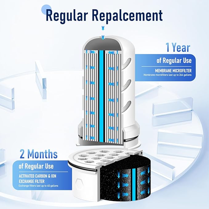 Water Filter Replacement for LS Home Dispenser 18 C/Glass Pitcher 7 C/Plastic Pitcher 10 C/Plastic Pitcher 7 C.4 Activated Carbon + Ion Exchange Filter and 2 Membrane Micro Filter (4+2)