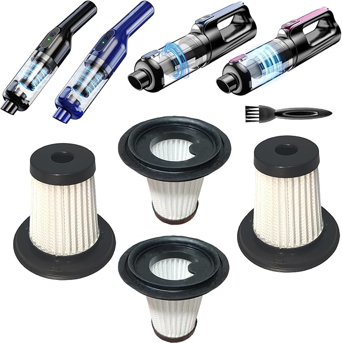4pack Hepa Filters Replacement Compatible with MONOZEL VC026 Cordless Handheld Vacuum, Washable Filters Works with SWMRDN VC007, dormzie VC029, SIMWAL SV01 and Jahy2Tech Handheld Vac etc.