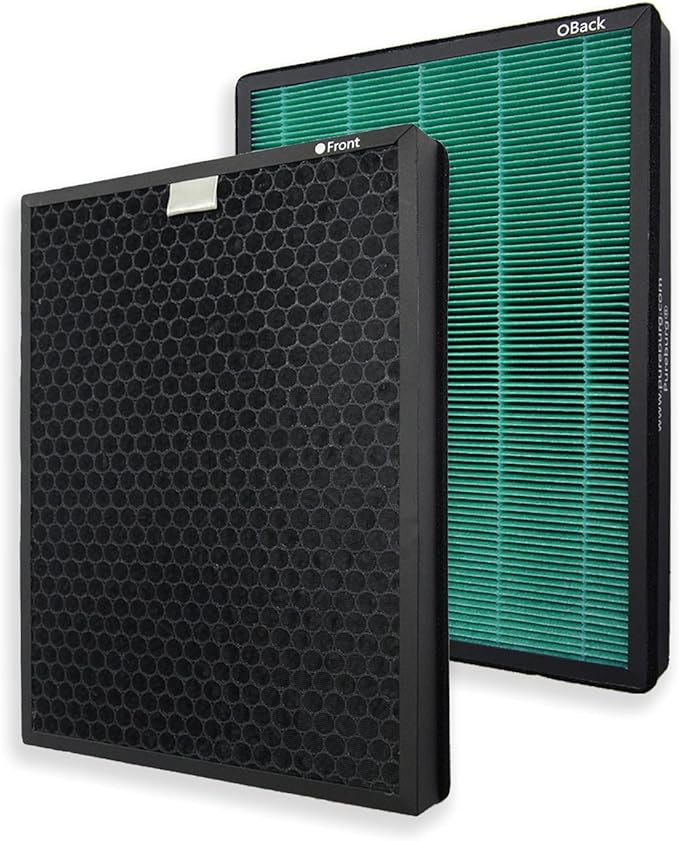 PUREBURG Replacement Filter Set Compatible with Coway Airmega 400 400S Air Purifier,1-Pack (2 Filters) H13 HEPA Activated Carbon MAX2 3-Stage Filtration