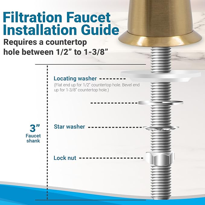 Metpure Non-airgap Brass RO Faucet Reverse Osmosis Drinking Water Filtration System Water Dispenser Spout. Contemporary Style. Include Wrench and Faucet Adapters. Brushed Gold.