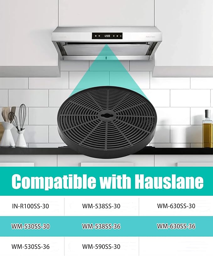 4Pcs Range Hood Filter Fits For Hauslane Models IN-R100SS-30, WM-530SS-30, WM-530SS-36, WM-538SS-30, WM-538SS-36, WM-590SS-30, WM-630SS-30, WM-630SS-36, CFI001, CFI007