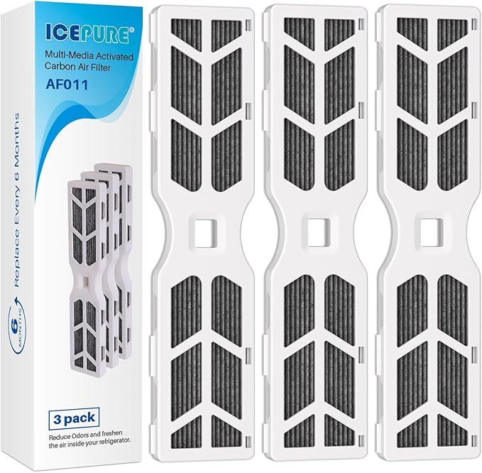 ICEPURE AF-2 Refrigerator Air Filter Replacement Cartridge Fit for Frigidaire RAF-2, FRGPAAF2, FRFS282LAF, FRFS2823AW, FRFS2823AS, GRMG2272BF, PRFS2883AF, 3PACK
