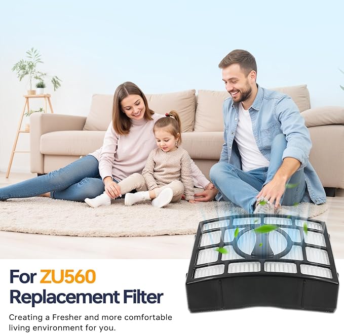 Vacuum Filter Replacement for Shark Navigator ZU560 ZU561 UV650 ZU572 ZU562 ZD201 ZD402 Zero-M Lift-Away Speed Upright Vacuum, 2 Post Filter + 6 Foam and 6 Felt Filters