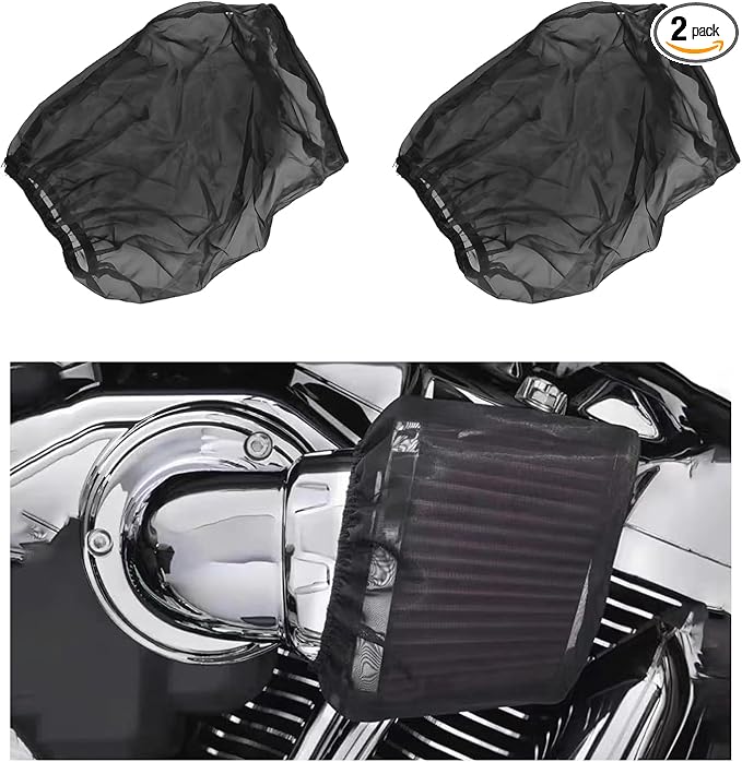2 PCS Air Filter Cover for Car, Dustproof Cold Air Filter Protective Sock Cover Wrap, Automotive Air Cleaner for High Flow Air Intake Filters, Universal Vehicle Accessories (Large)