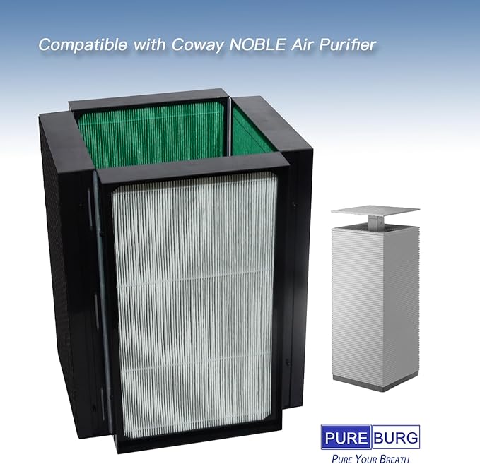 PUREBURG Replacement Filter Compatible with Coway Noble Air Purifier AP-2021A, H13 HEPA & Customized Pre-Filters (2 Set)