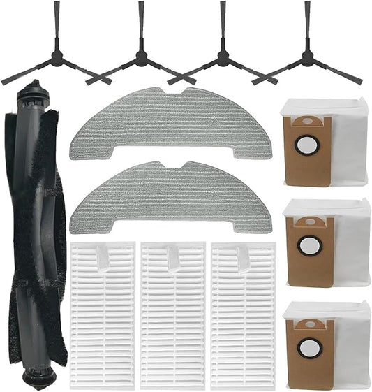 Q10 Pro Replacement Accessories Kit For Airzeen Q10 Pro Robot Vacuum Cleaner ，parts Include 1 Main Brushes 4 Side Brushes 2 Mop Pads 3 Filters 3 Dust Bags Attachments