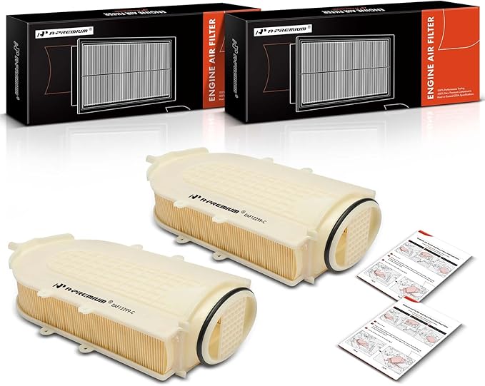 A-Premium 2-PC Engine Air Filter Compatible with BMW X5 2015-2020, X6 2017-2020, 4.4L, Replace# 13717638566
