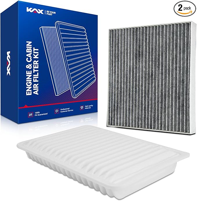 KAX Engine & Cabin Air Filter Kit, Replacement for Toyota Tacoma 2005-2023 2.7L, Replace# CA10163 CF10374