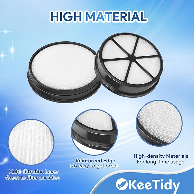 Vacuum Filters Set Compatible with Hoover UH72400, UH72401, UH72402, UH72405, UH72406, UH72409, Replaces Part #440003905 & 303903001, 1+1 Pack