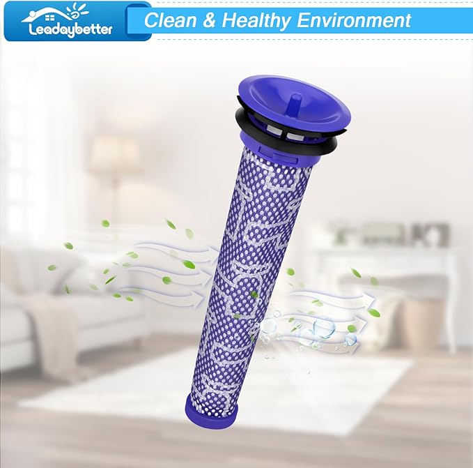 Leadaybetter Filter Replacement for Dyson V7 V8 SV10 Animal Absolute Cordless Stick Vacuum Cleaner, 2 Post & 2 Pre Filters Replacements, Compare to Part # 965661-01 & 967478-01