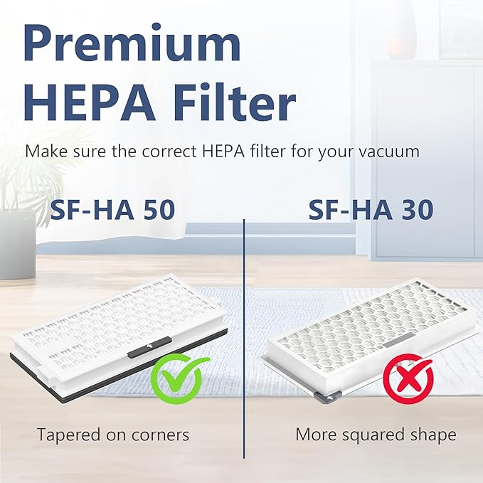 2 Packs HEPA Replacement Filters Compatible with Miele AirClean SF-HA 50 HEPA Filter for Vacuum Model # S4, S5, S6, S8, S8000, S8999, S6000, S6999, S5000, S5999, S4000, S4999, Complete C2 & C3