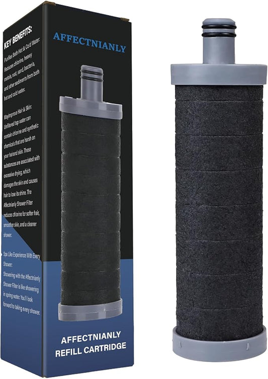 Carbon Shower filter cartridge 1PCS Compatible with aquayouth Shower Filter System, Reduces chlorine, heavy metals, and other impurities to help alleviate dry skin and dry hair