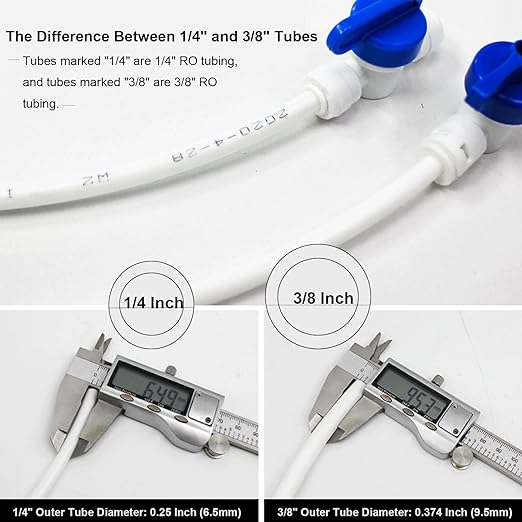 32ft RO Tubing Kit (20-Piece): 1/4" O.D. RO Water Line + Quick Connect Fittings (Valves, Elbow/Tee Couplings, Clip, Tool) for Water Purifier/Refrigerator System