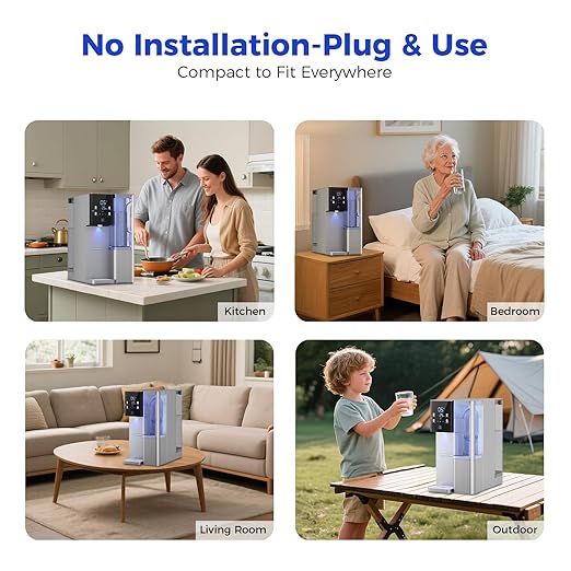 CT910G Countertop Reverse Osmosis Water Filter System, 7-Stage RO Water Filtration System, 528 Gallons Water Purifier, 3:1 Pure to Drain, NSF 372,42,58, Reduce TDS PFAS, No Installation