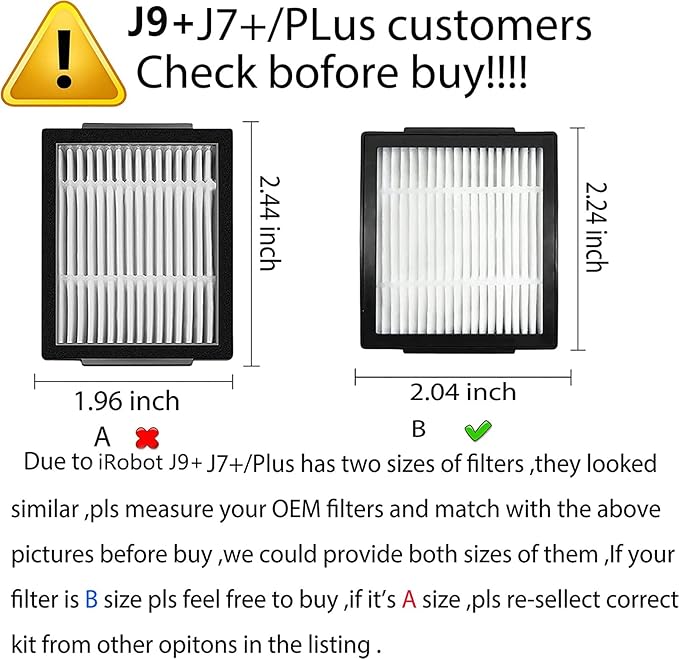 Replacement Parts for iRobot Roomba Combo 10 Max,Combo j9+,Combo j7+/Plus Vacuum (Only Combo Series), 2 Brushes+2 Mop Pads+4 Filters&Side Brushes&Bags