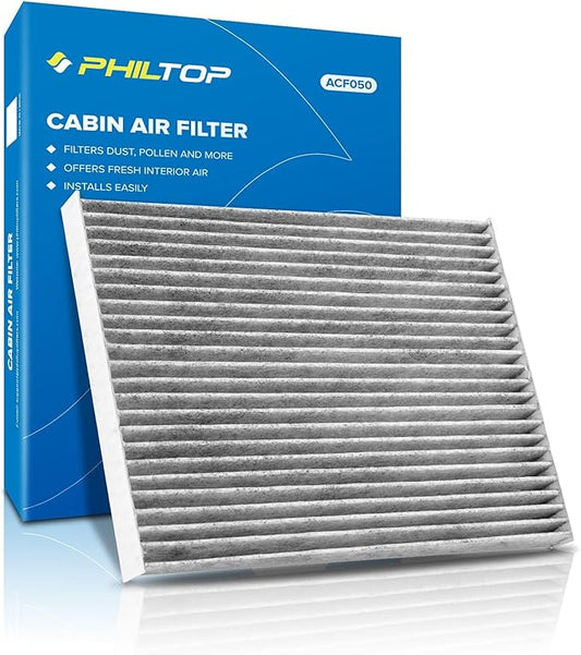 PHILTOP Cabin Air Filter w/Activated Carbon, Compatible with CF10550 Nissan Rogue 2008-2013, Sentra 2007-2012, Rogue Select 2014-2015, Carbon Filter Up Dust Pollen Odor