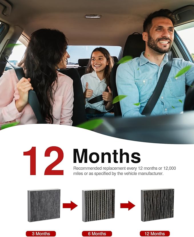 Puroma Cabin Air Filter with Activated Carbon, Replacement for CF10775, Buick Allure, Cascada, Encore, Lacrosse, Regal, Verano, Cadillac ELR, SRX, Chevrolet Cruze, Malibu, Orlando, Sonic, Spark, Saab