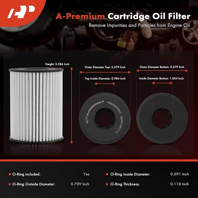 A-Premium 20K Miles Upgrated Protection Oil Filter Compatible with Hyundai & Kia Models - Sonata, Sorento, Santa Fe, Sportage, Tucson, K5, Santa Cruz