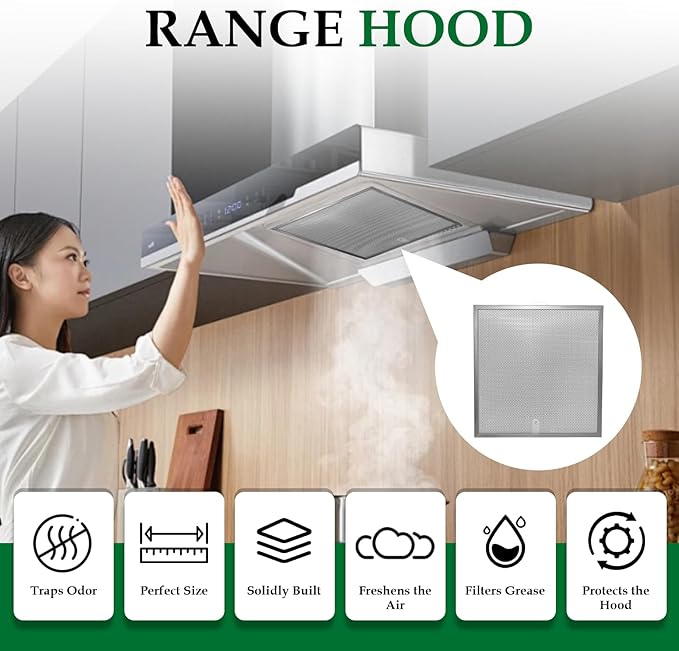 Stove Hood Vent Filter 11-1/4" x 11-3/4" BPQTAF S99010316 Compatible with Broan Range Hood Filter Replacement - 1 Pack