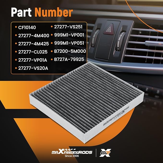 maXpeedingrods CF10140 Cabin Air Filter for Nissan Altima, Maxima, Murano, Sentra, X-Trail. Fit for Infiniti FX35, FX45, G35, for Mitsubishi Eclipse Cross, Lancer, Outlander PHEV, RVR