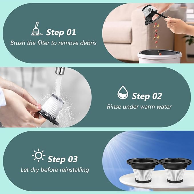 Minthouz 4 Pack HEPA Filters Replacement for MT-L014 Handheld Cordless Vacuum Cleaner