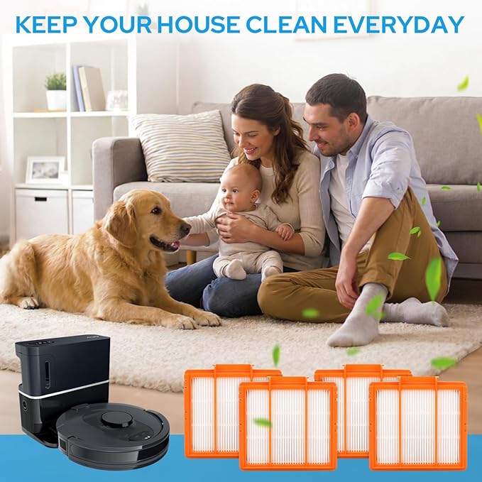 Replacement Filters Compatible with Shark AI AV2501S AV2501AE AV2502AE RV2520AOUS AV2510AOUS AV2511AE RV2610WA RV2610WD Robot Vacuums - 4-Pack