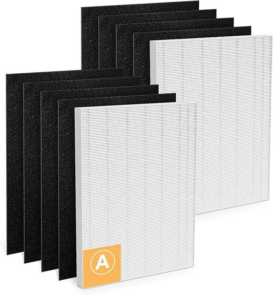 115115 Replacement Filter A Compatible with Winix C535, 5300, 5300-2, 6300,6300-2, P300 PlasmaWave Air Purifiers. 2 True H13 Filters + 8 Acitivated Carbon Filters Perfect for Smoke, Pet Odors/Dander