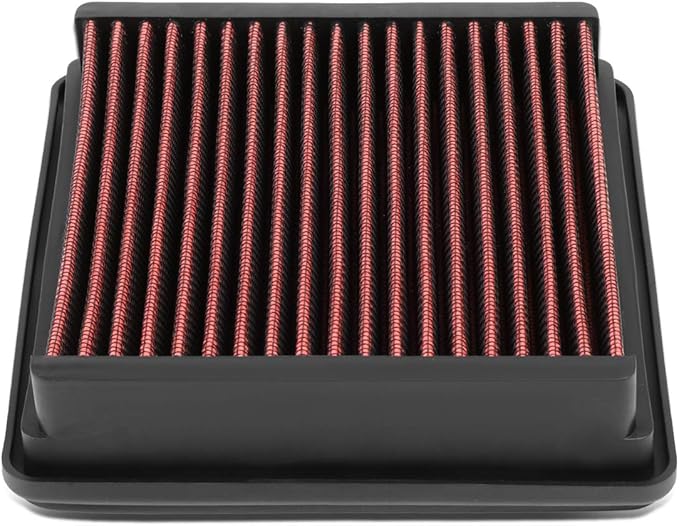 DNA Motoring AFPN-215-RD Clean Air Washable Drop In Panel Air Filter Enhance Engine Performance Power & Acceleration Improve [Compatible with 85-92 Chevy Camaro 2.8L 5.0L 5.7L]