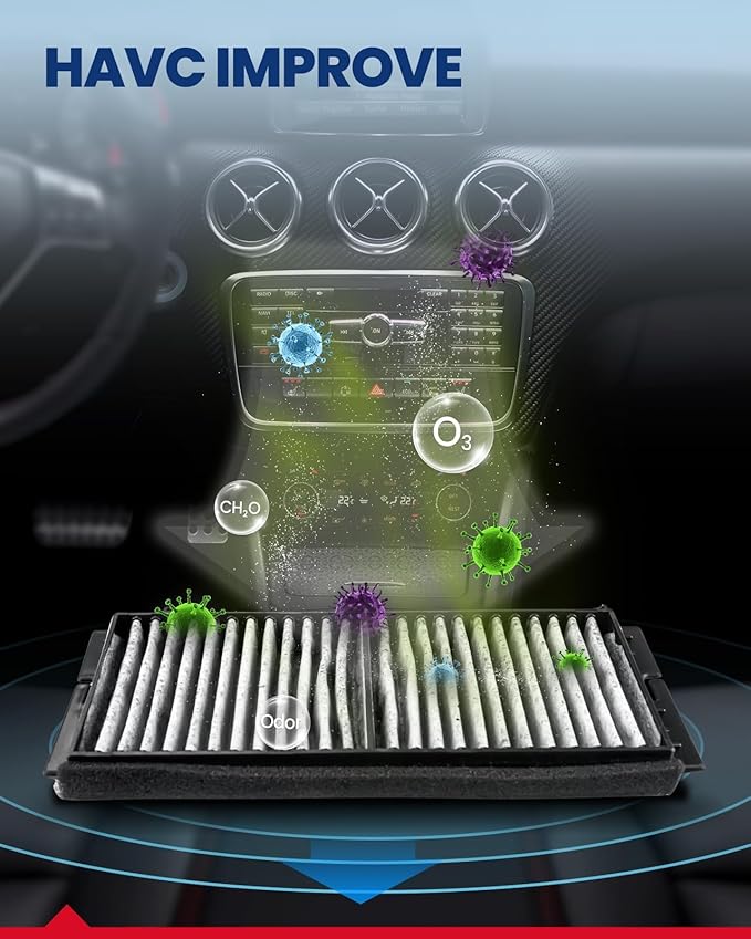 KAX Cabin Air Filter with Activated Carbon, CF11672 Replacement for Mazda 3 2010 2011 2012 2013, Passenger Compartment Air Filter, Filter Up Dust Pollen