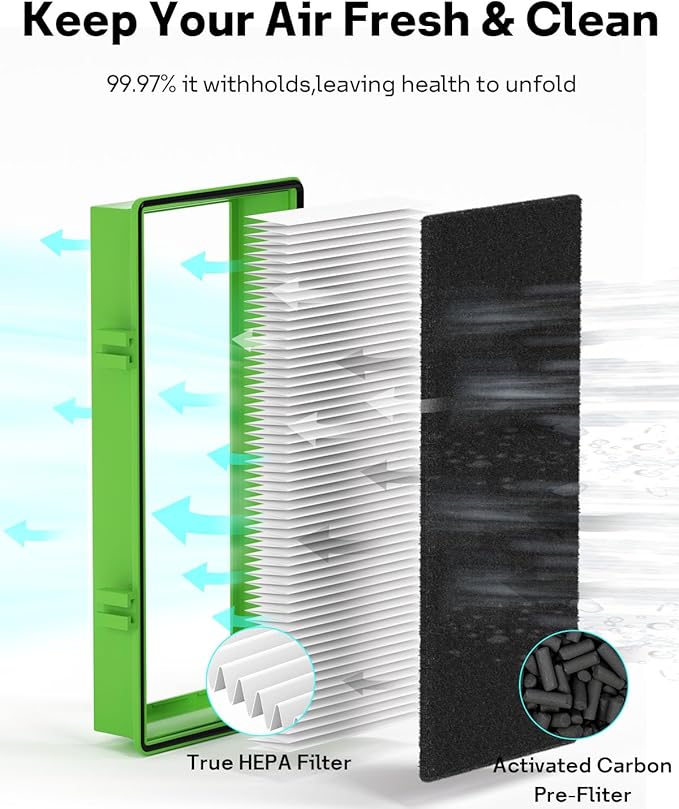 Leemone Aer1 Filter Replacement for Holmes Air Purifiers, 1 True HEPA Filters + 2 Carbon Booster Filters, HAPF30AT