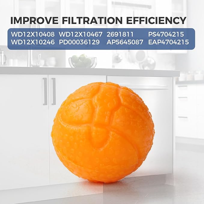 WD12X10408 Dishwasher Filter Ball for GE Appliances Hotpoint Crosley Replace WD12X10246 WD12X10467 PD00036129 2691811 AP5645087 PS4704215 EAP4704215