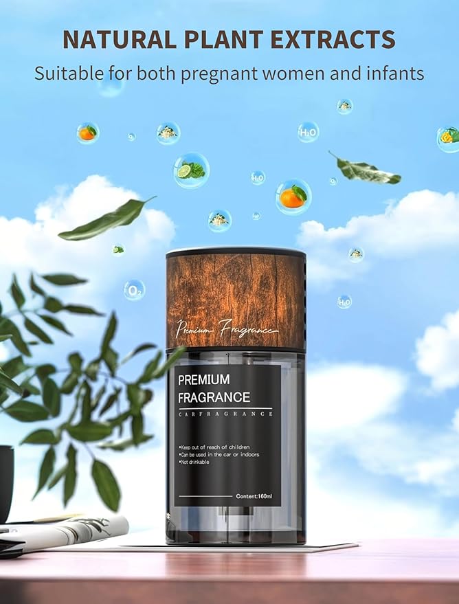 Kwak's Long Lasting Car Air Freshener - Aromatherapy for Car, Office,Home,160ML Natural Scents Air Fresheners for Men or Women(Black, Cologne)