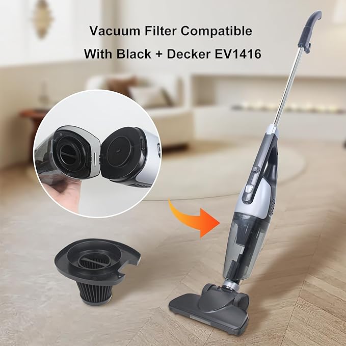 Replacement Filter for Black Decker EV1416 3-in-1 Lightweight Corded Upright and Handheld Multi-Surface Vacuum