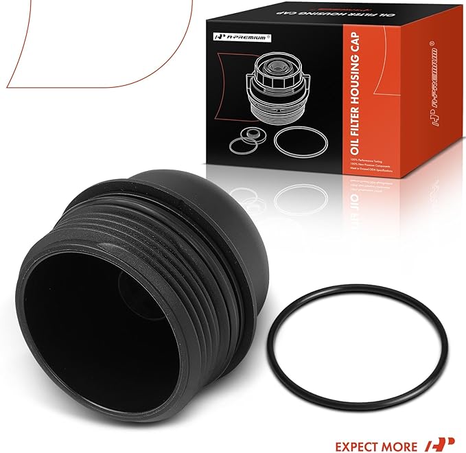 A-Premium Oil Filter Housing Cap Assembly Compatible with Kia Sorento 2011-2018, Sedona 2015-2018, Cadenza 2014-2016 & Santa Fe 2010-2018, Santa Fe XL 2013-2019, Azera, 3.3L 3.5L, 263503CAB1
