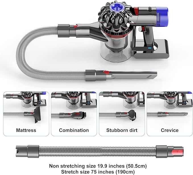 Flexible Extension Hose Attachment Compatible for Dyson - Compatible with V15 V11 V10 V8 V7 Outsize Absolute Motorhead Trigger Cordless Vacuum Cleaner Accessories Gadgets