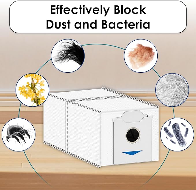 (9 Pack) N30 Omni Replacement Parts Compatible with ECOVACS DEEBOT N30 Omni/ N30 Pro Omni Robot Vacuum Cleaner, 1 Roller Brush, 2 Side Brushes, 2 Dust Bags, 2 HEPA Filters, 2 Mop Pads, Accessories Kit